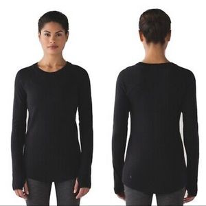 Lululemon Sit in Lotus Sweater Black Merino Wool